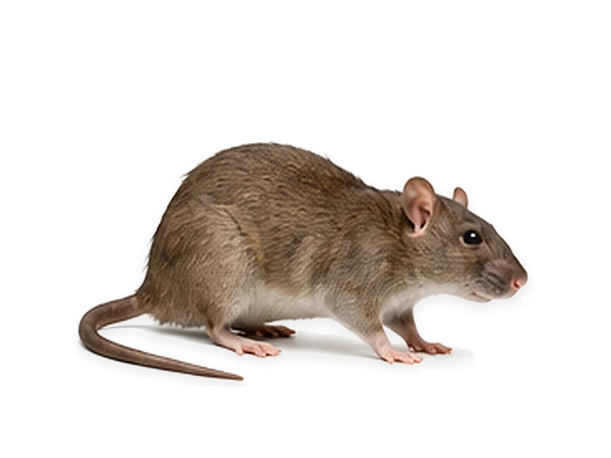 Rata parda Rattus norvegicus aislada sobre fondo blanco