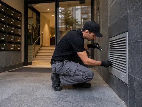 Escena de servei de control de plagues a Barcelona