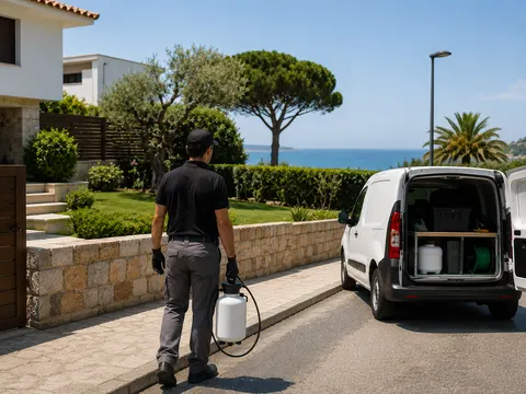 Escena de servei de control de plagues a Mataró