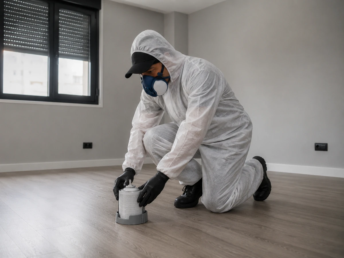Preparación de un aerosol de descarga total en una sala desocupada